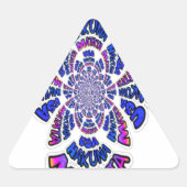 アメリカお祝い:ラブリーおもしろい文字ダイナミック・アート 三角形シール (正面)