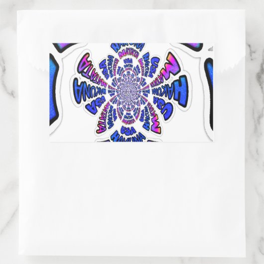 アメリカお祝い:ラブリーおもしろい文字ダイナミック・アート 長方形シール (バッグ)