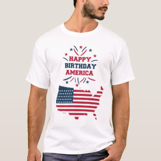 アメリカお誕生日おめでとう Tシャツ