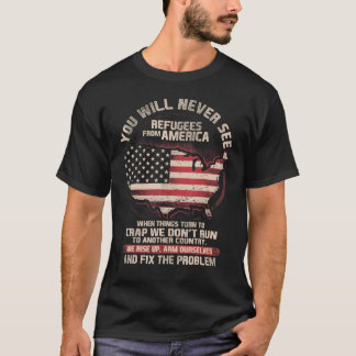アメリカからのパトリオット難民アメリカ合衆国 Tシャツ