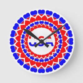 アメリカかわいい愛国心 ラウンド壁時計