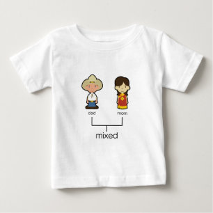 アメリカか中国のな混合されたベビー家族のティー ベビーTシャツ