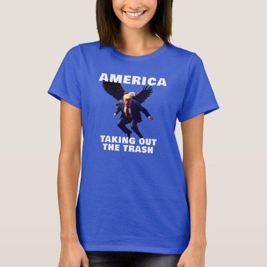 アメリカがトランプ・ゴミを出す Tシャツ (正面)