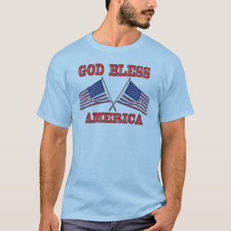アメリカがフラッグスシャツを横切った神の祝福 Tシャツ