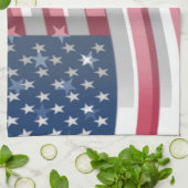 アメリカが一つに:大胆なデザインのストライプと星 キッチンタオル (折り畳み)
