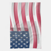 アメリカが一つに:大胆なデザインのストライプと星 キッチンタオル (縦)
