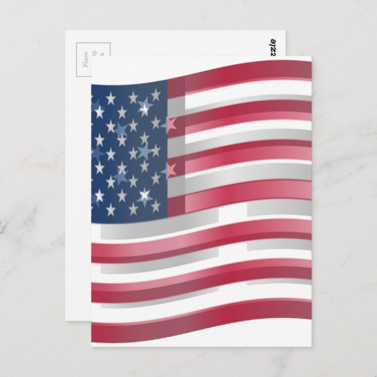 アメリカが一つに:大胆なデザインのストライプと星 ポストカード (正面/裏面)
