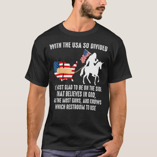 アメリカが分かれていて僕は喜んで Tシャツ (正面)
