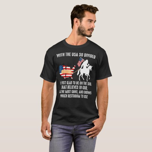 アメリカが分かれていて僕は喜んで Tシャツ (正面フル)