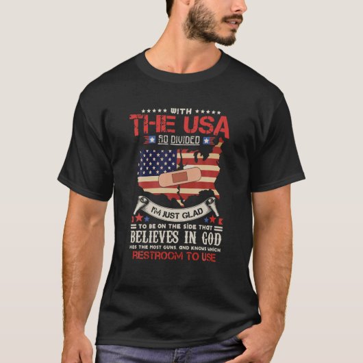 アメリカが分かれていて嬉しいよ Tシャツ (正面)