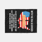 アメリカが分かれていて嬉しい フリースブランケット (正面(横))