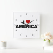 アメリカが大好き スクエア壁時計 (ホーム)