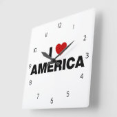 アメリカが大好き スクエア壁時計 (傾斜)