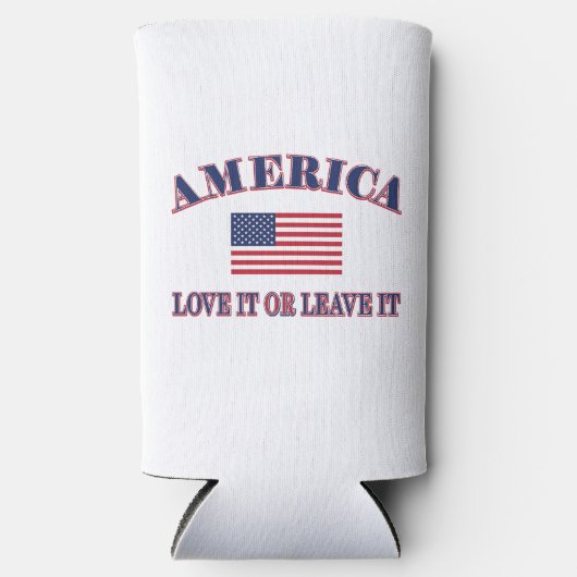 アメリカが好きか嫌いかならどちらかにしろ スリム缶クーラー (正面)