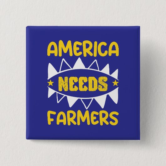 アメリカが必要とする農家 缶バッジ (正面)