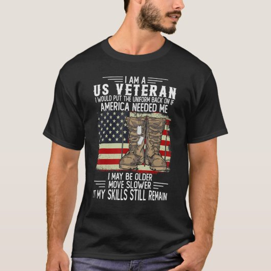アメリカが私を必要としたら、軍服をまた着るだろう Tシャツ (正面)