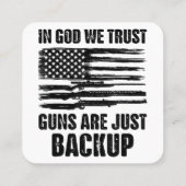 アメリカが銃を持ち直したばかりだと信じている スクエア名刺 (裏面)