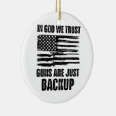 アメリカが銃を持ち直したばかりだと信じている セラミックオーナメント (右)