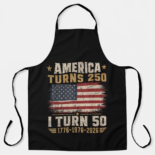 アメリカが250歳 私が50歳 エプロン (正面)