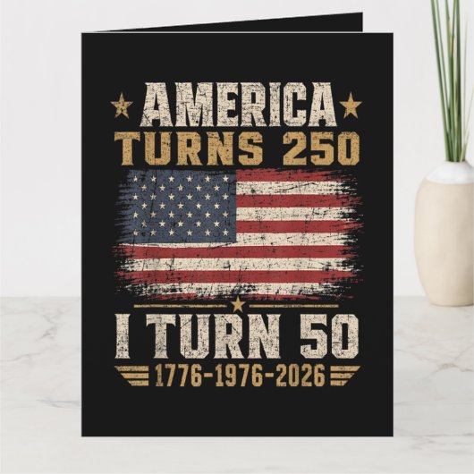 アメリカが250歳 私が50歳 カード (正面)