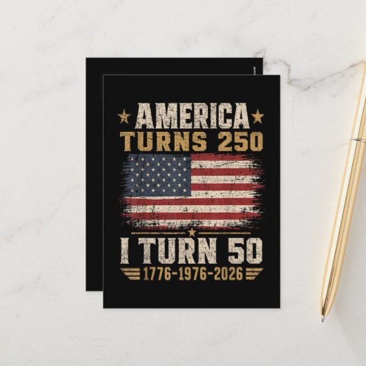 アメリカが250歳 私が50歳 シーズンポストカード (正面/裏面インサイチュ)