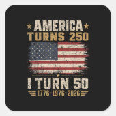 アメリカが250歳 私が50歳 スクエアシール (正面)