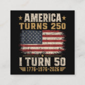 アメリカが250歳 私が50歳 スクエア名刺 (裏面)
