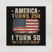 アメリカが250歳 私が50歳 スクエア名刺 (正面)