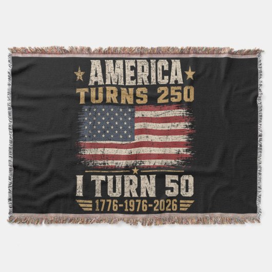 アメリカが250歳 私が50歳 スローブランケット (正面)