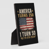 アメリカが250歳 私が50歳 フォトプラーク (側面)