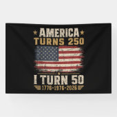 アメリカが250歳 私が50歳 横断幕 (横)
