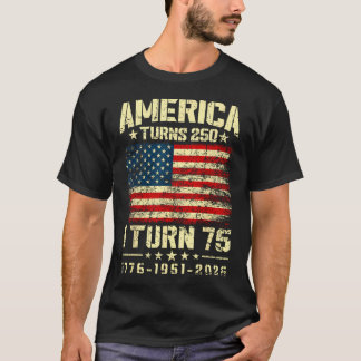 アメリカが250歳 私が75歳 250周年 Tシャツ