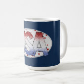 アメリカきらめく&スターズワードアート コーヒーマグカップ (正面右)