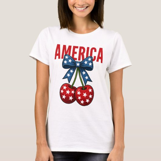 アメリカさくらんぼコケットボウ Tシャツ (正面)