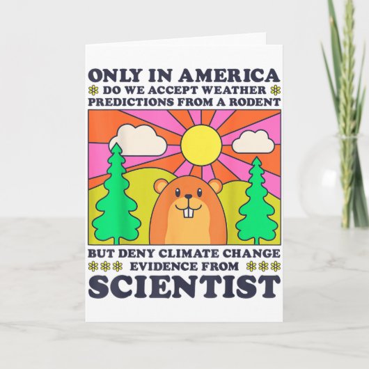 アメリカだけの風変わりな行事 グラウンドホッグ・デイ  ネズミの天気予報が通用する カード (正面)