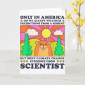 アメリカだけの風変わりな行事 グラウンドホッグ・デイ  ネズミの天気予報が通用する カード (黄色い花)