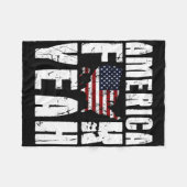 アメリカだね 4th July ジョーク フリースブランケット (正面(横))
