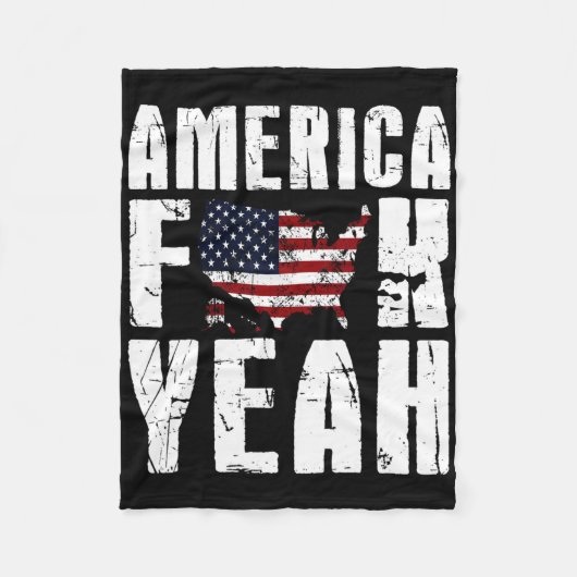 アメリカだね 4th July ジョーク フリースブランケット (正面)