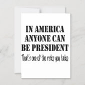 アメリカでは誰でも大統領になれる…… マグネット招待状 (正面)