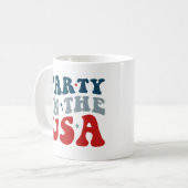 アメリカでパーティー、7月4日 コーヒーマグカップ (正面左)