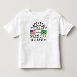 アメリカでブラジル製部品を使用して組み立てました トドラーTシャツ