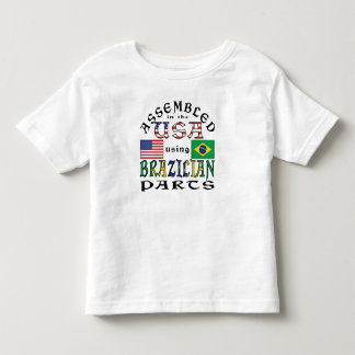 アメリカでブラジル製部品を使用して組み立てました トドラーTシャツ