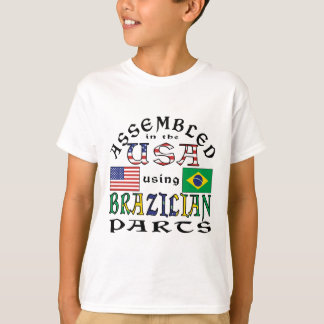 アメリカでブラジル製部品を使用して組み立てました Tシャツ