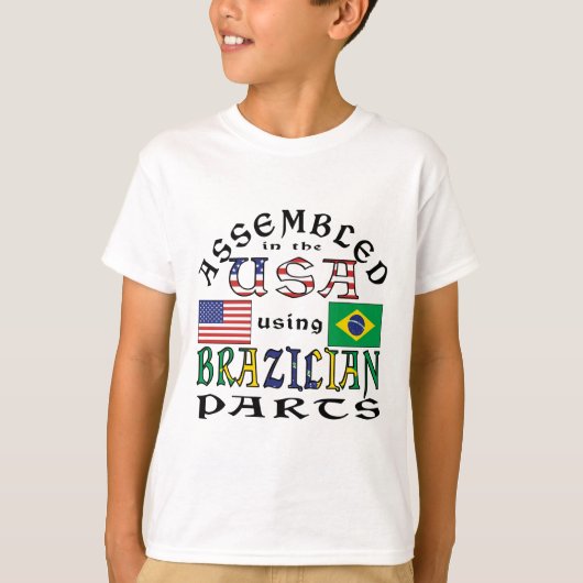 アメリカでブラジル製部品を使用して組み立てました Tシャツ (正面)