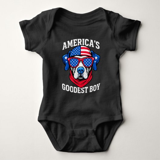 アメリカで一番良い子犬 ベビーボディスーツ (正面)