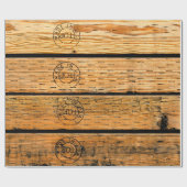 「アメリカで作った」と刻印された木の厚板 ラッピングペーパー (フラット)