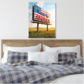 アメリカで作られた国土の看板 キャンバスプリント (インサイチュ (寝室))