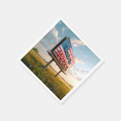 アメリカで作られた国土の看板 スタンダードカクテルナプキン (角)