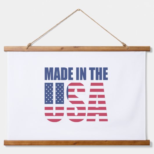 アメリカで作られた木製トップウォールタペストリー 吊り下げ型タペストリー (正面)