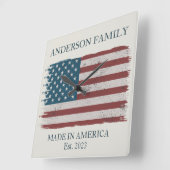 アメリカで作られた署名 スクエア壁時計 (傾斜)